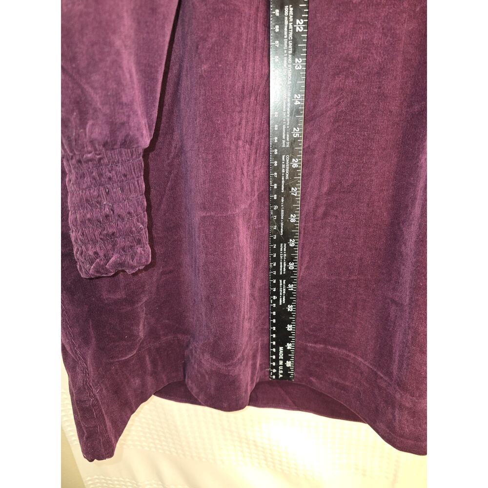 Draper James RSVP-Long Sleeve Ruffle Aubergine Corduroy A-Line Dress Size XXL - Picture 6 of 9